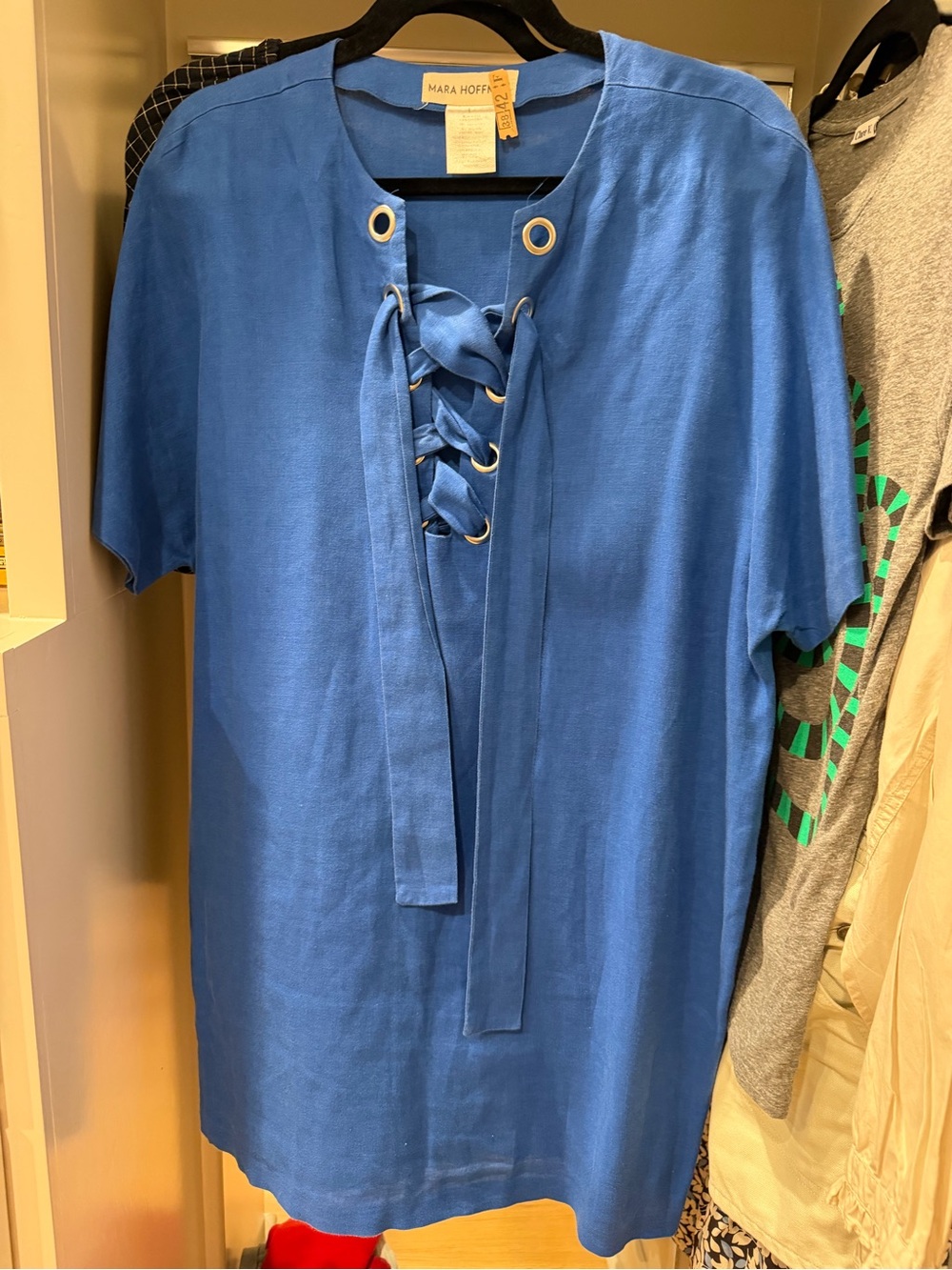 Mara Hoffman Cobalt Lace-Up Tunic